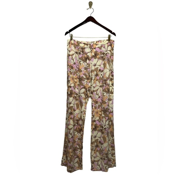 HP5💫 FOR LOVE & LEMONS Renata High Waist Pants Tan Floral - Picture 5 of 11